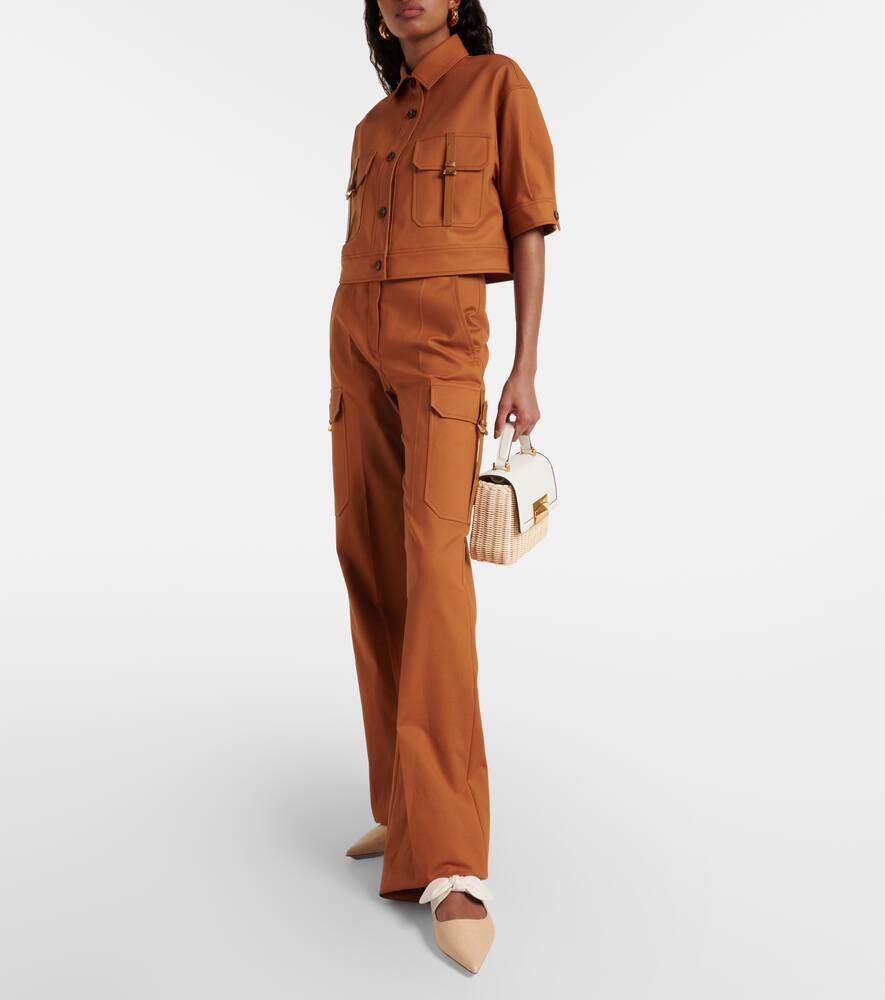 Jimmy Choo Rali leather and raffia mules