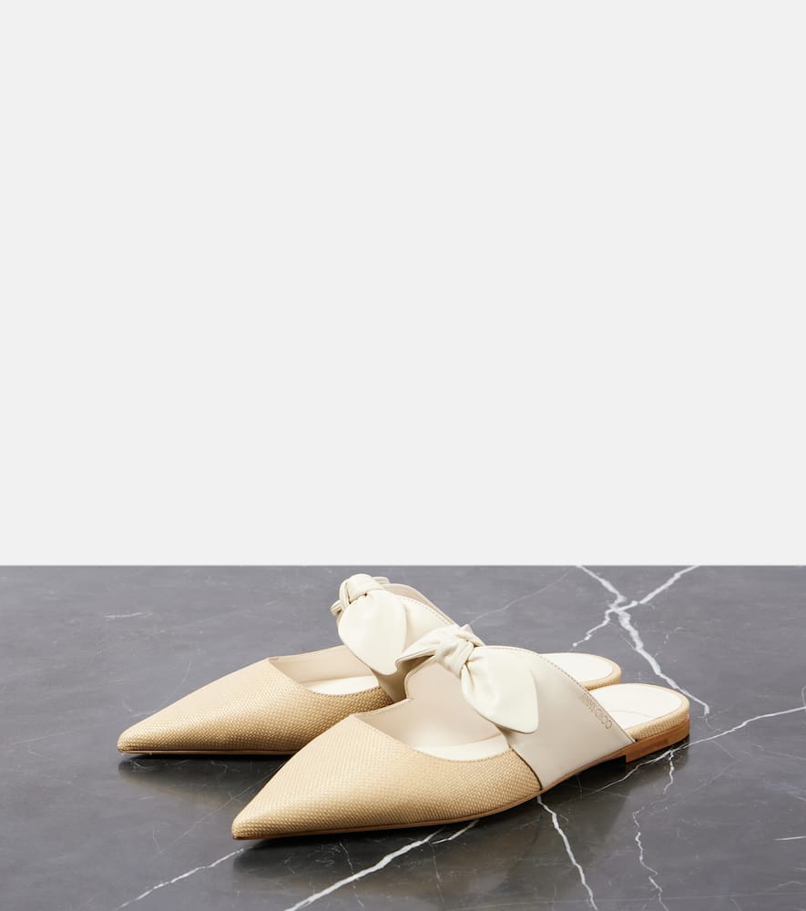 Jimmy Choo Rali leather and raffia mules