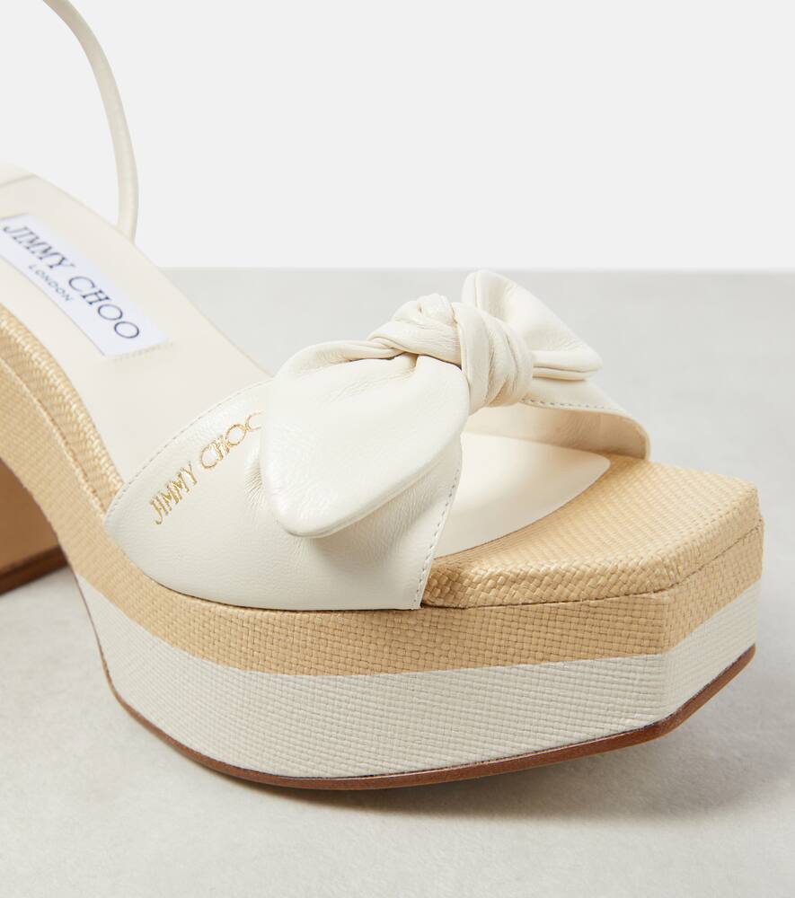 Jimmy Choo Ricia leather and raffia platform sandals