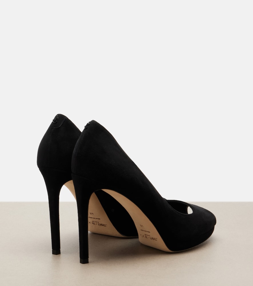Jimmy Choo Riya suede peep-toe pumps