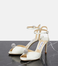 Jimmy Choo Sacora 85 embellished satin sandals