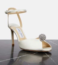 Jimmy Choo Sacora 85 embellished satin sandals