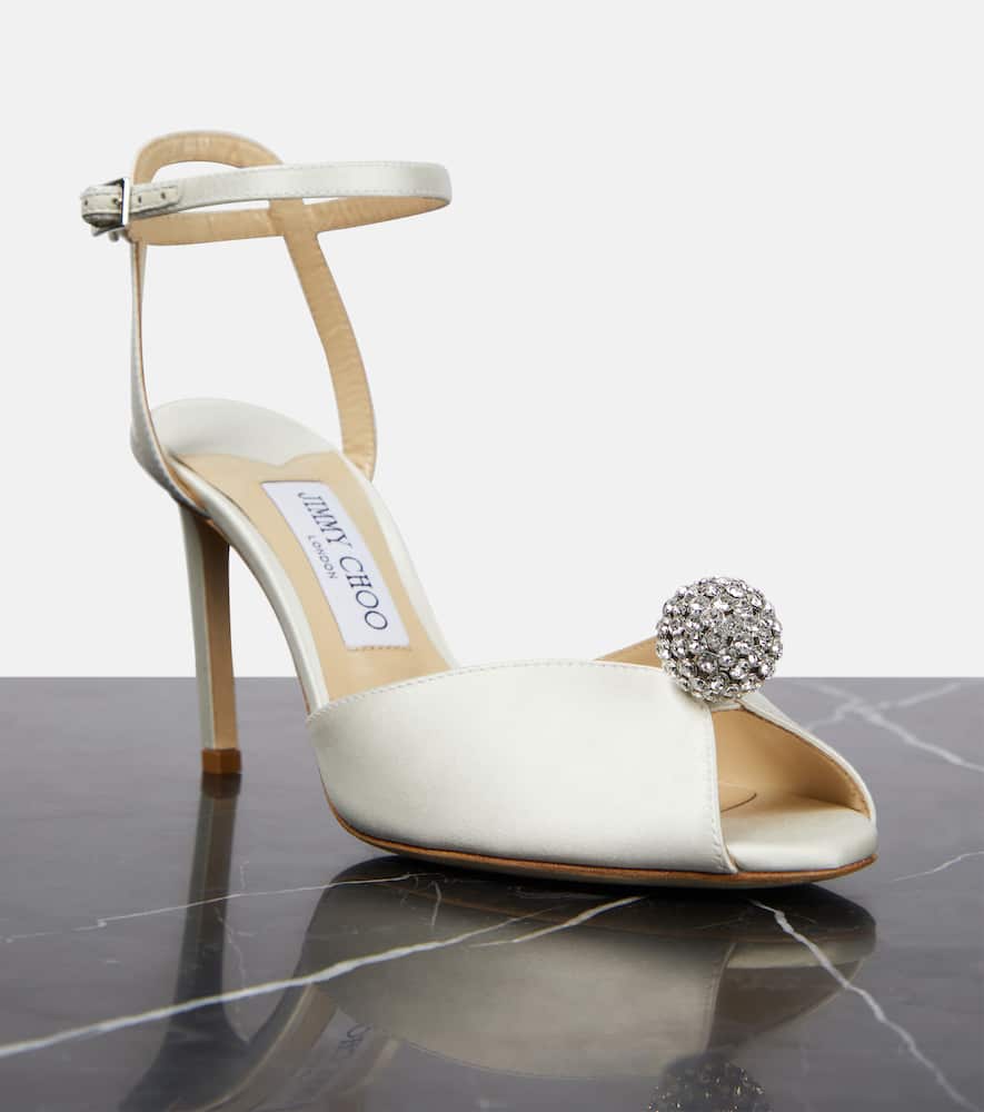 Jimmy Choo Sacora 85 embellished satin sandals