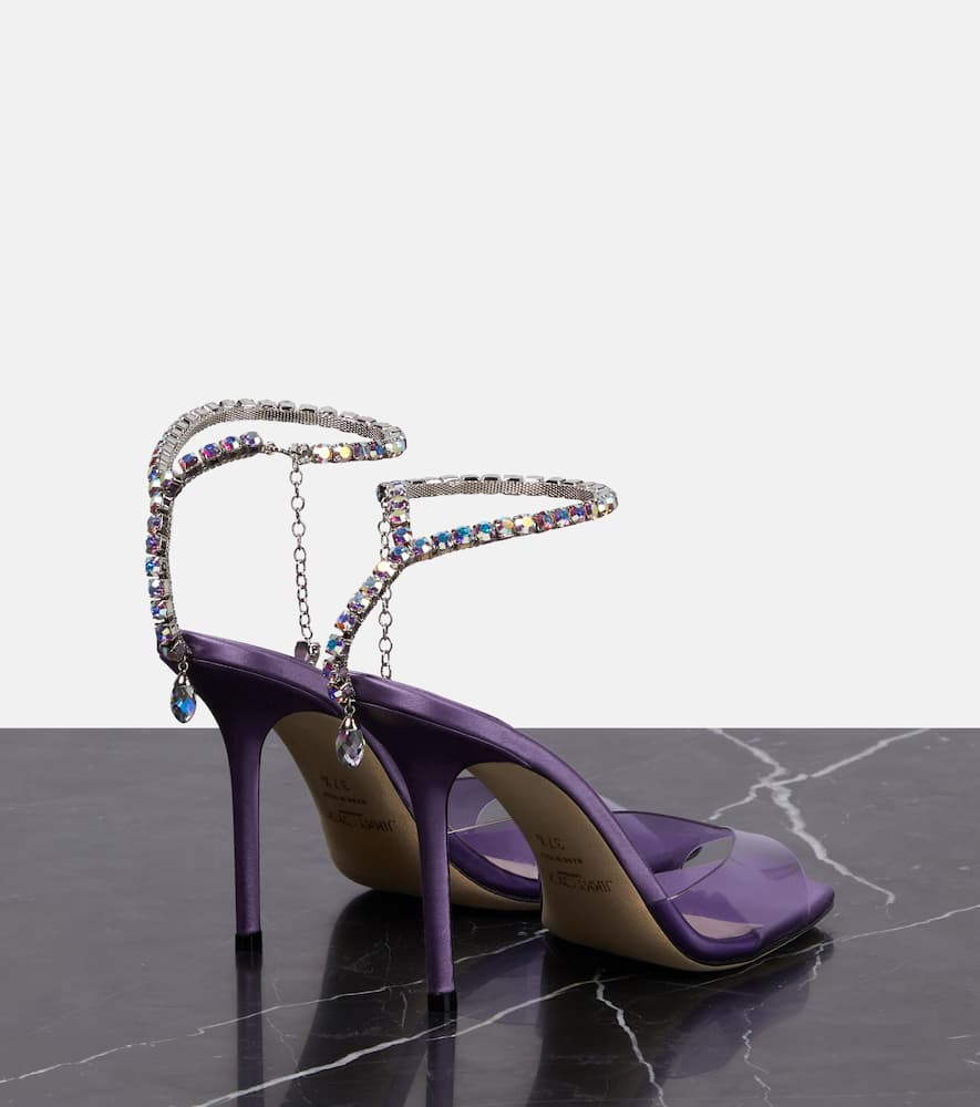 Jimmy Choo Saeda 100 embellished PVC sandals