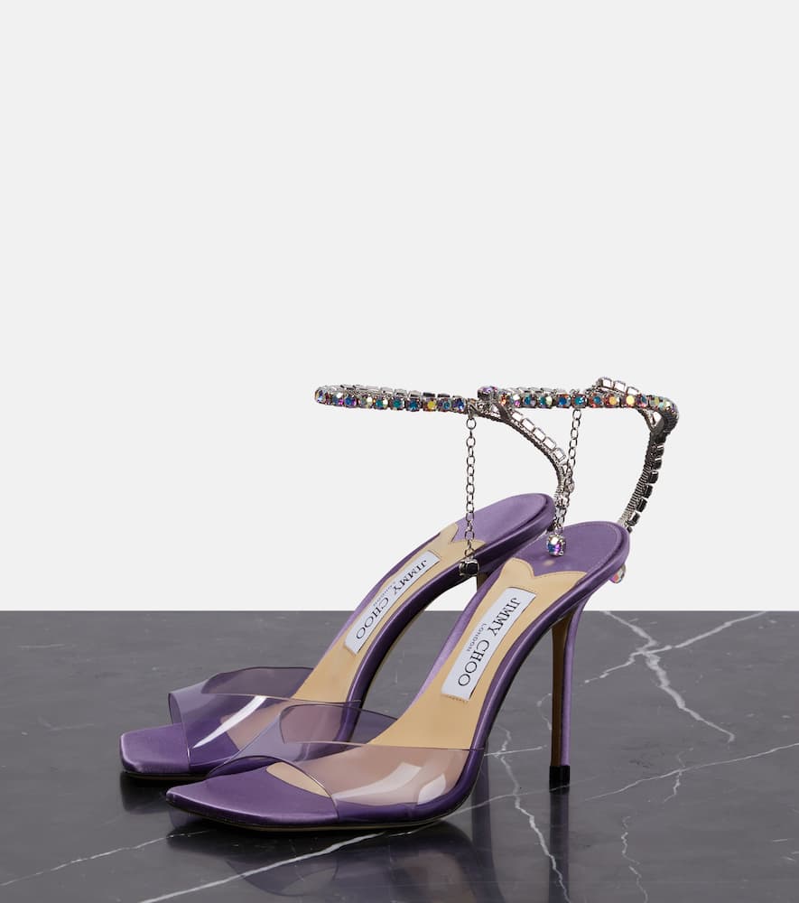 Jimmy Choo Saeda 100 embellished PVC sandals