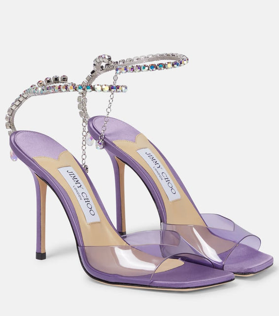 Jimmy Choo Saeda 100 embellished PVC sandals