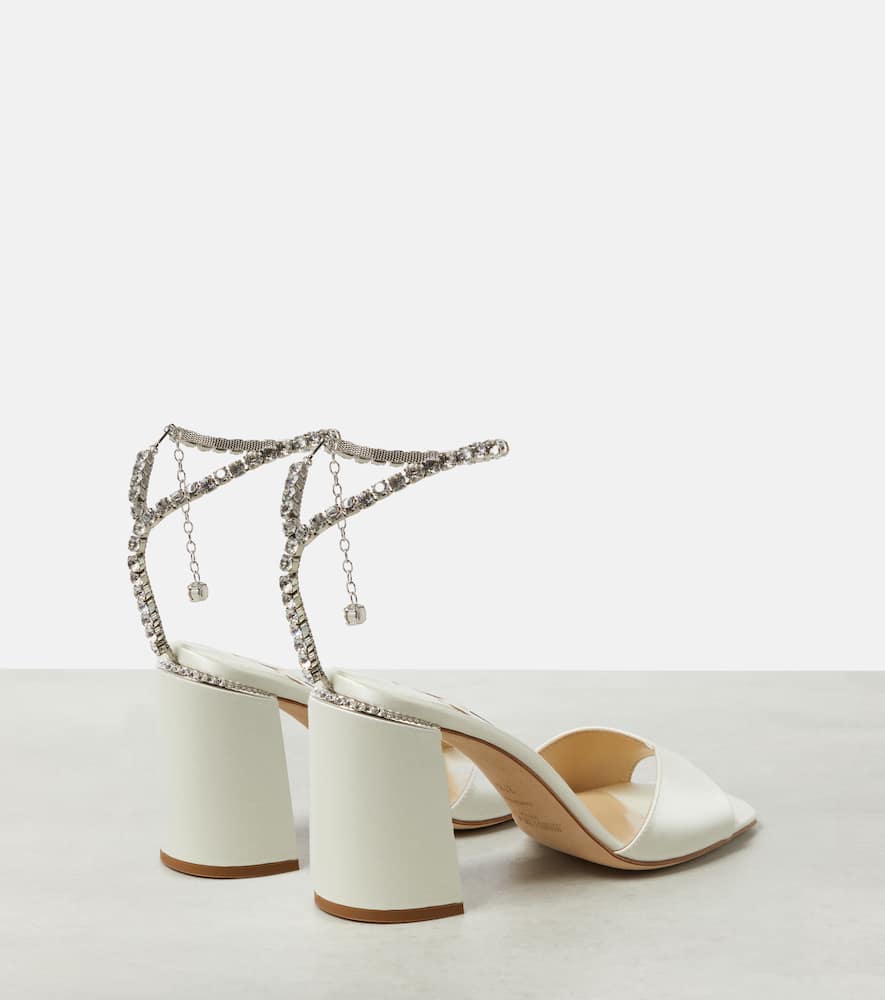 Jimmy Choo Saeda 85 embellished satin sandals
