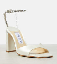 Jimmy Choo Saeda 85 embellished satin sandals