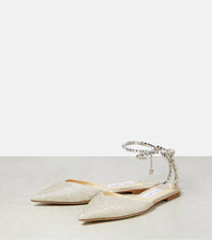 Jimmy Choo Saeda embellished glitter mules
