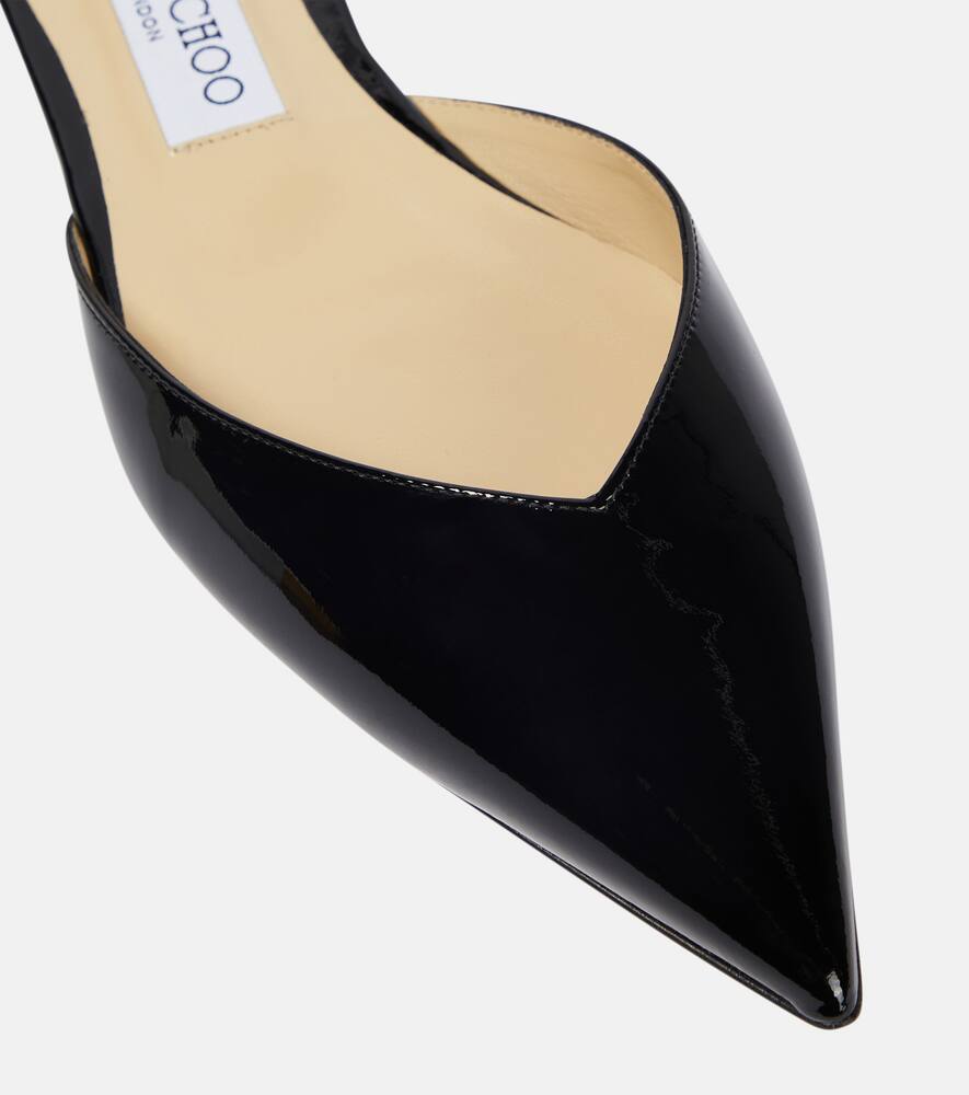 Jimmy Choo Saeda patent leather crystal flats