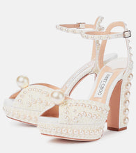 Jimmy Choo Saracria 120 embellished satin sandals