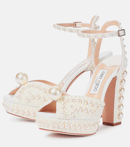 Jimmy Choo Saracria 120 embellished satin sandals