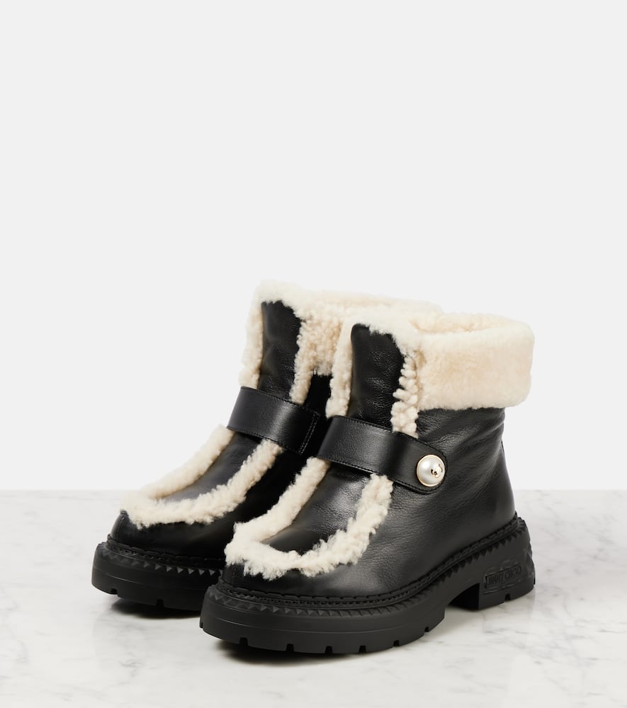 Jimmy Choo Shea shearling-lined leather ankle boots