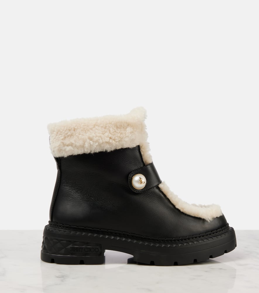 Jimmy Choo Shea shearling-lined leather ankle boots