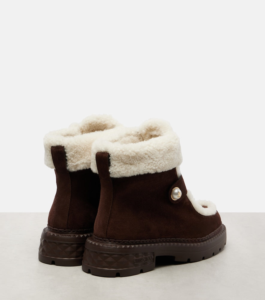Jimmy Choo Shea suede and shearling ankle boots