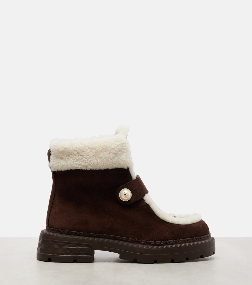 Jimmy Choo Shea suede and shearling ankle boots