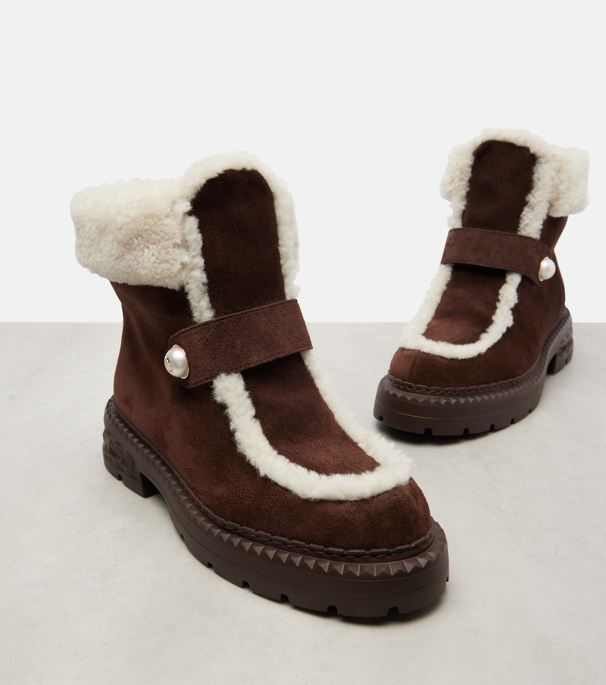 Jimmy Choo Shea suede and shearling ankle boots