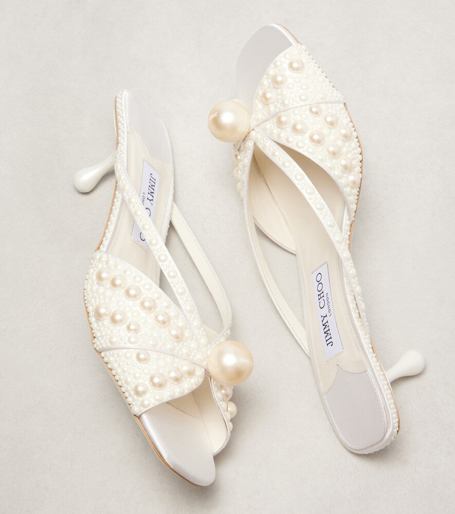 Jimmy Choo Siva 50 embellished satin mules