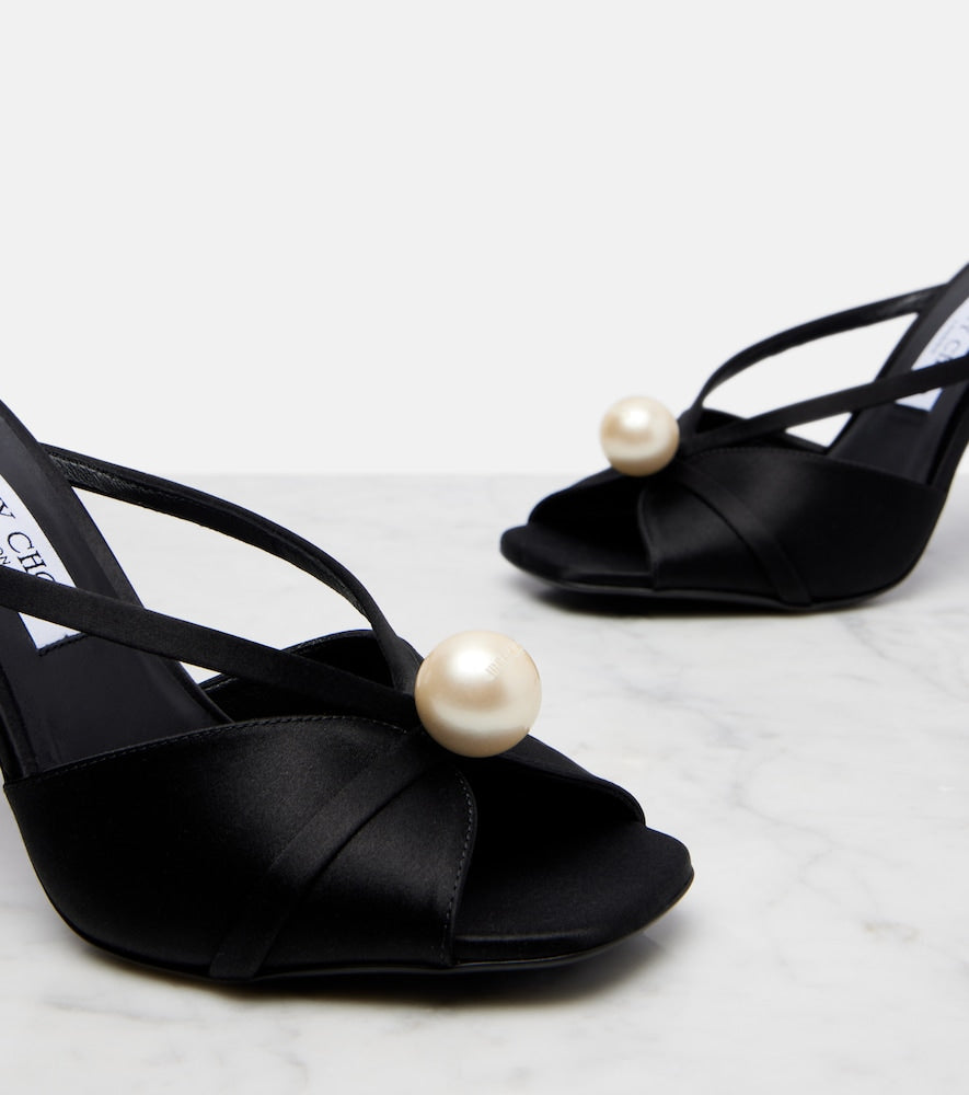 Jimmy Choo Siva 95 embellished satin sandals