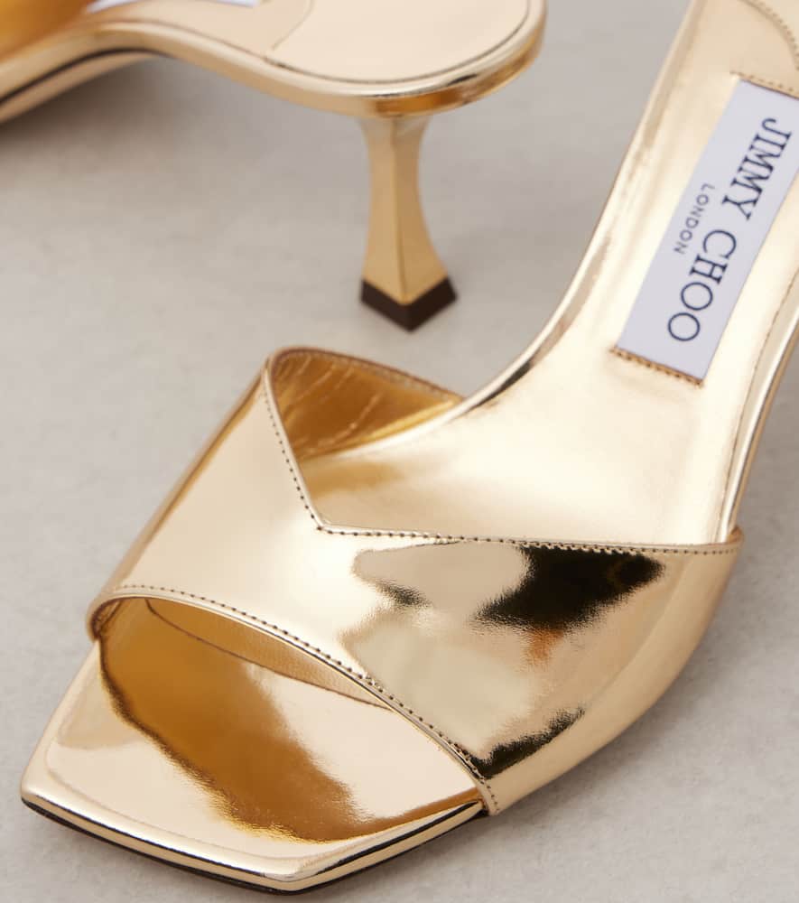 Jimmy Choo Skye 70 metallic leather mules