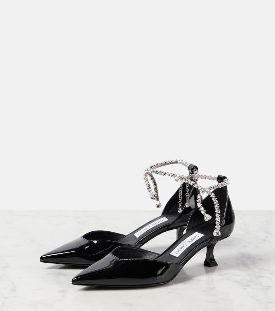 Jimmy Choo Stevie 30 embellished patent leather pumps