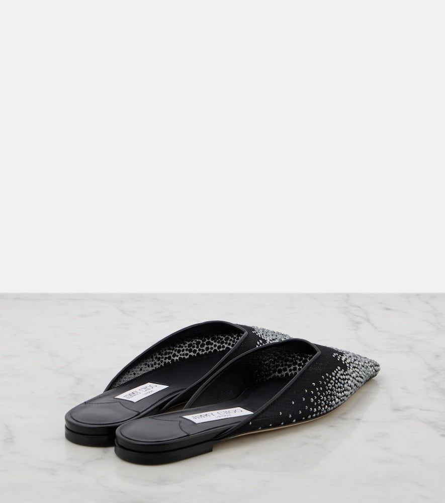 Jimmy Choo Vivi embellished mesh mules