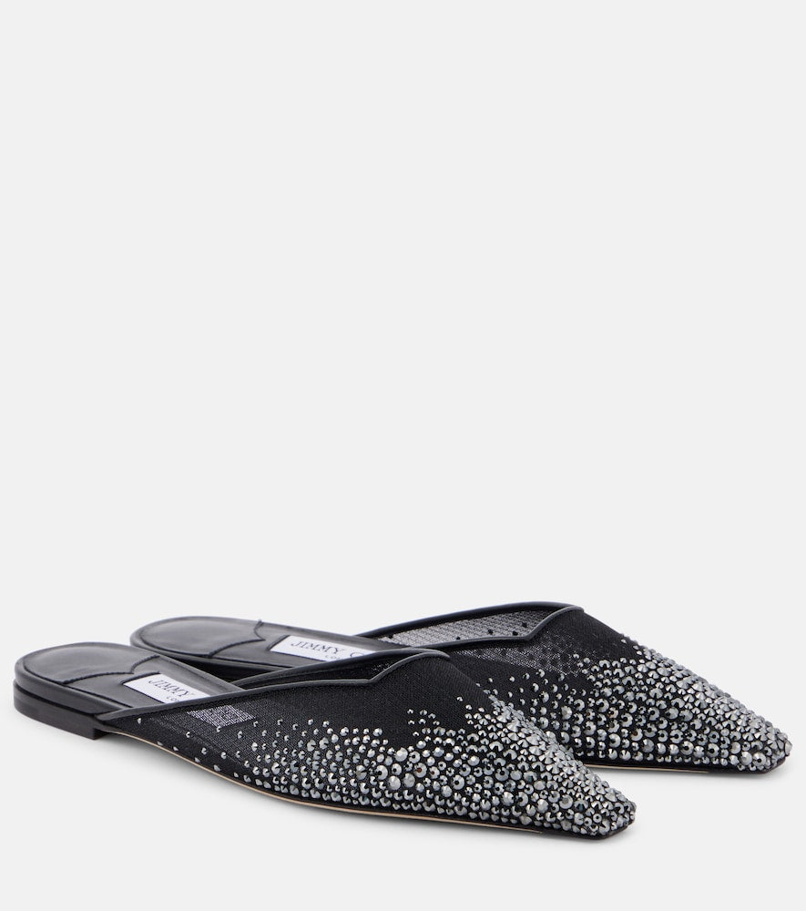 Jimmy Choo Vivi embellished mesh mules