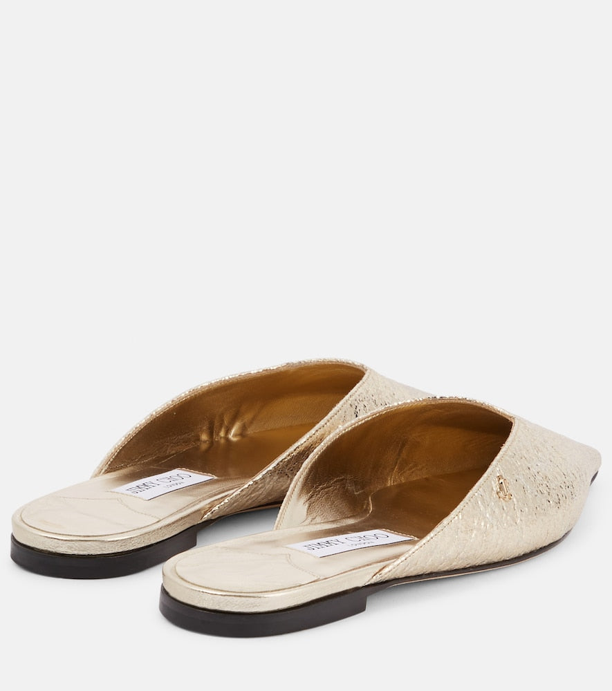Jimmy Choo Vivi metallic leather mules