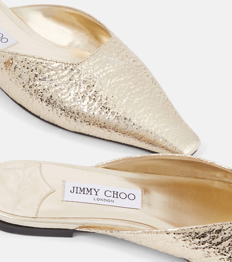Jimmy Choo Vivi metallic leather mules