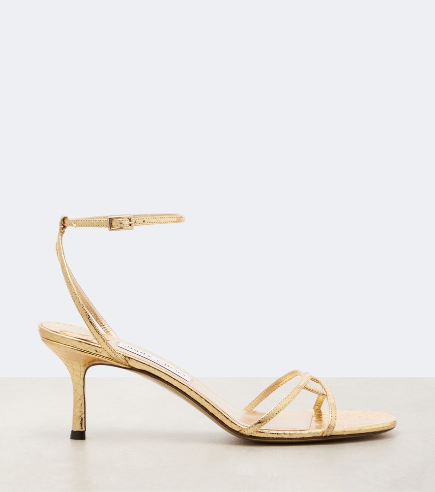 Jimmy Choo 1998 Leo 65 metallic leather sandals (Gold) - Heeled Sandals