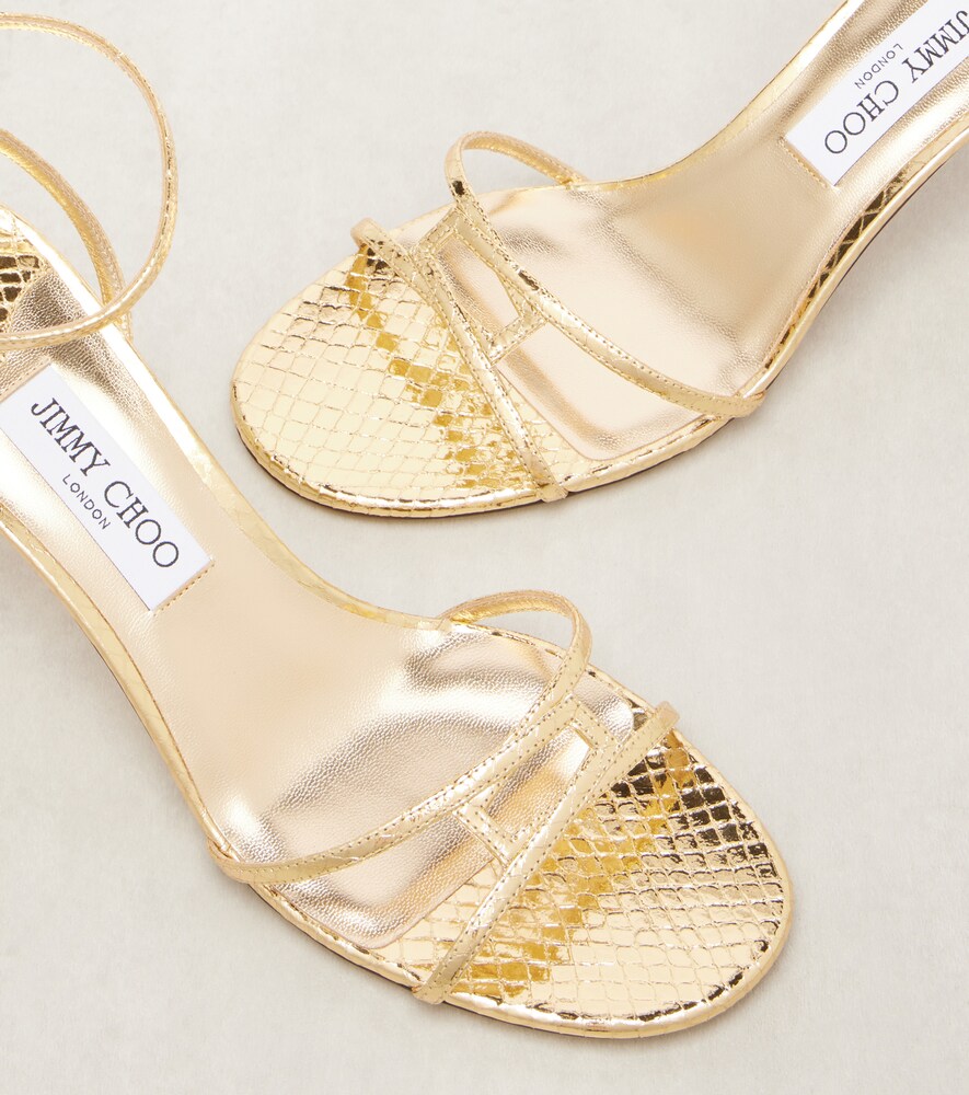 Jimmy Choo 1998 Leo 65 metallic leather sandals (Gold) - Heeled Sandals