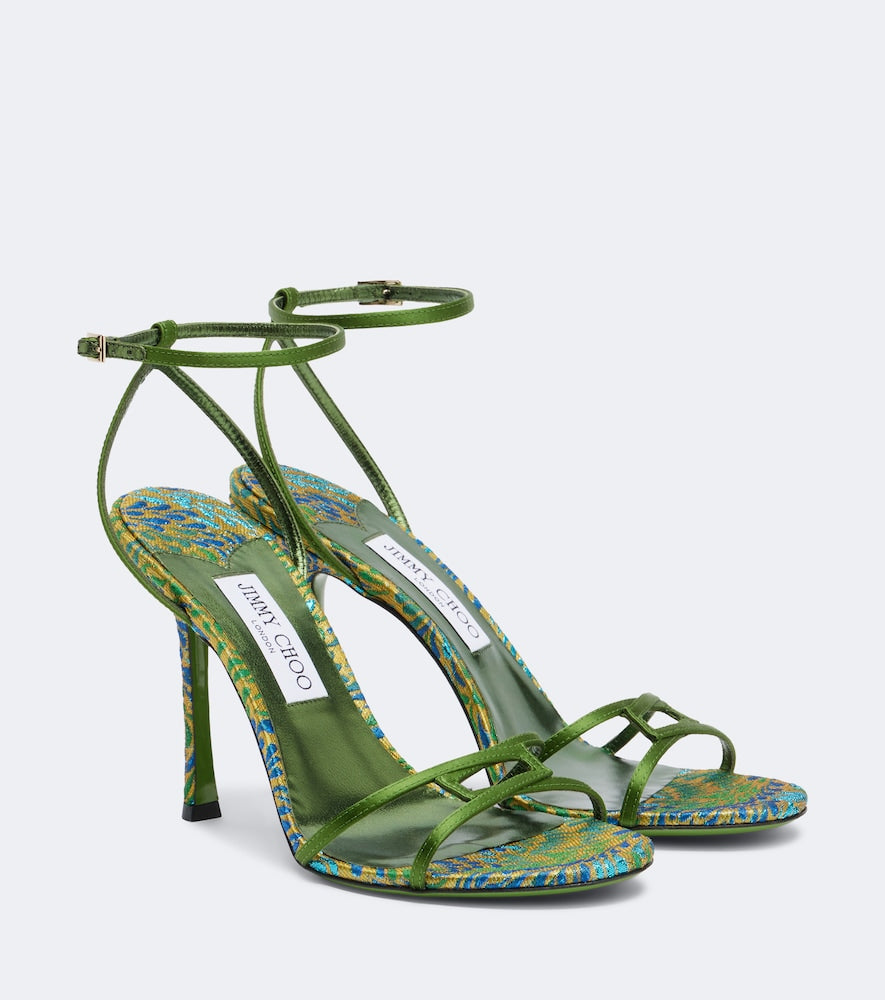 Green Jimmy Choo 1998 Leo satin sandals - High Heels
