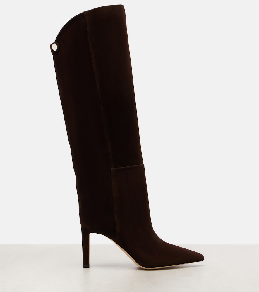 Jimmy Choo Alizze 85 suede knee-high boots in Brown - Mid Heel Boots