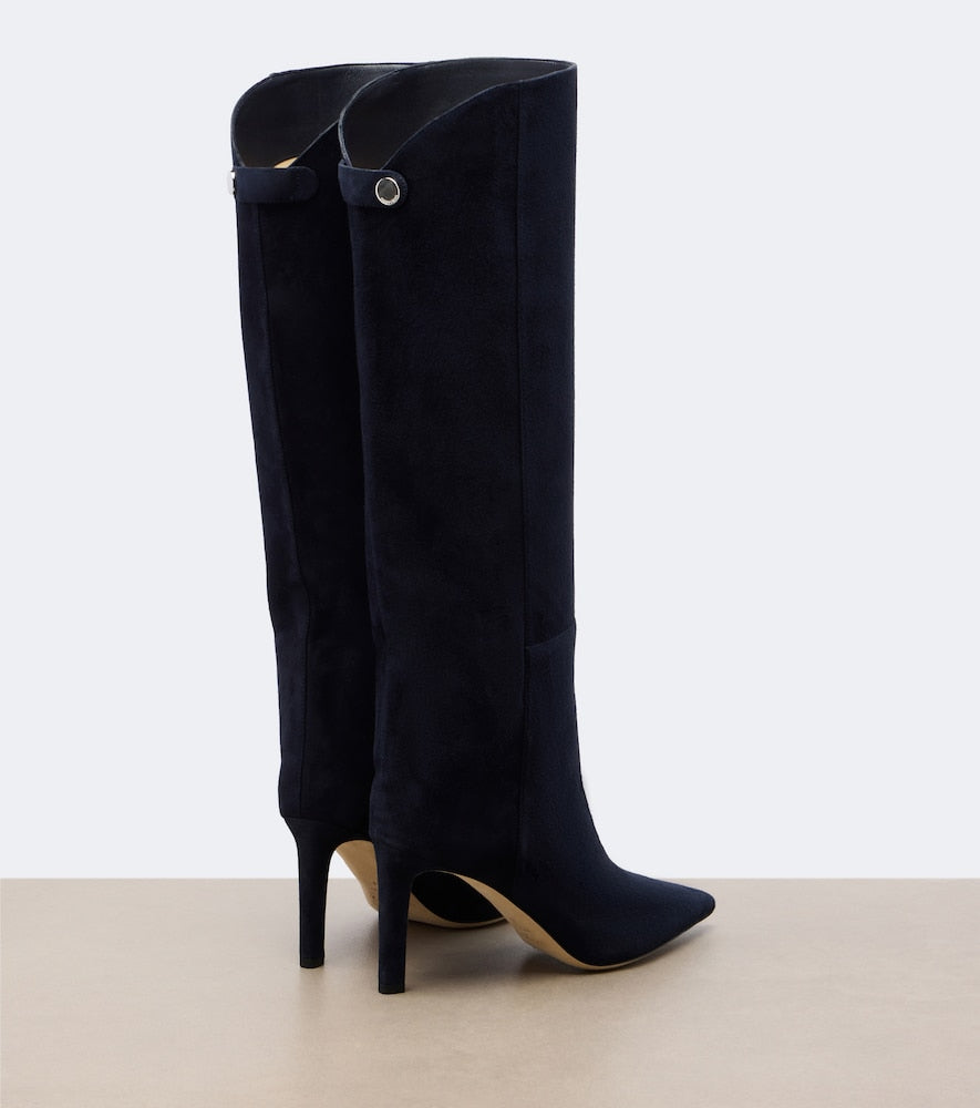 Jimmy Choo Alizze suede knee-high boots in Blue - Mid Heels