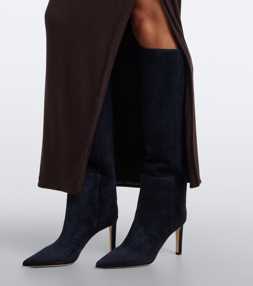 Jimmy Choo Alizze suede knee-high boots in Blue - Mid Heels
