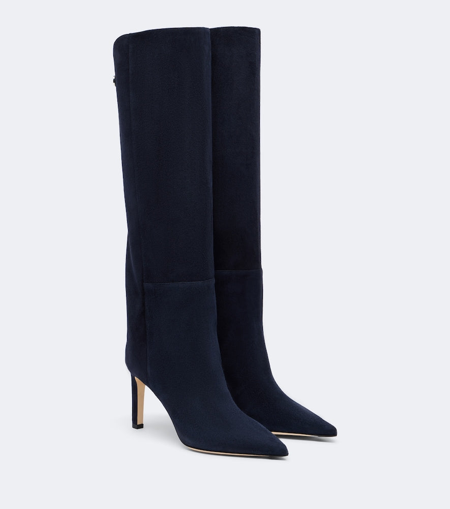 Jimmy Choo Alizze suede knee-high boots in Blue - Mid Heels