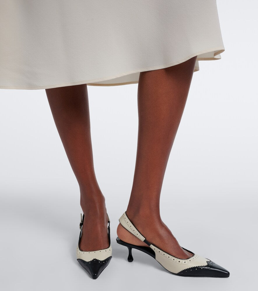 Black Jimmy Choo Amel leather slingback pumps - Mid Heel Pumps
