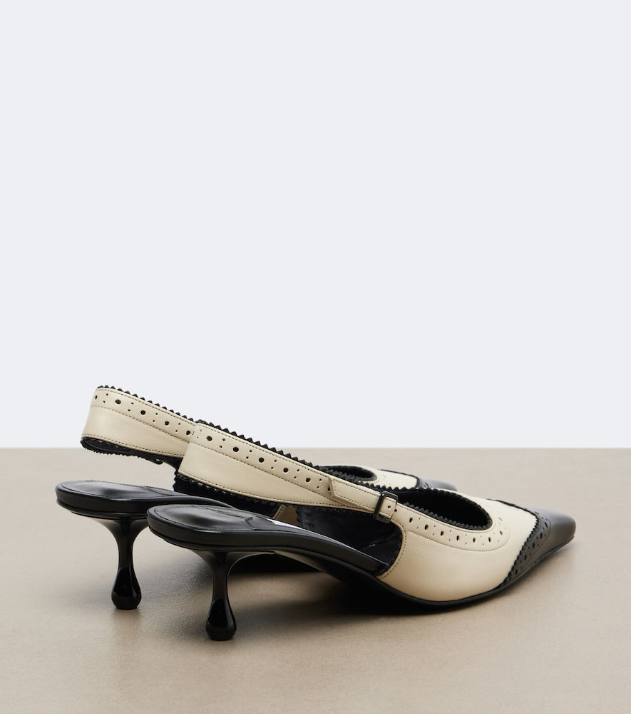 Black Jimmy Choo Amel leather slingback pumps - Mid Heel Pumps