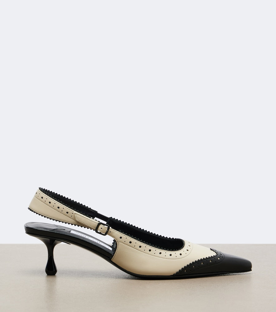 Black Jimmy Choo Amel leather slingback pumps - Mid Heel Pumps