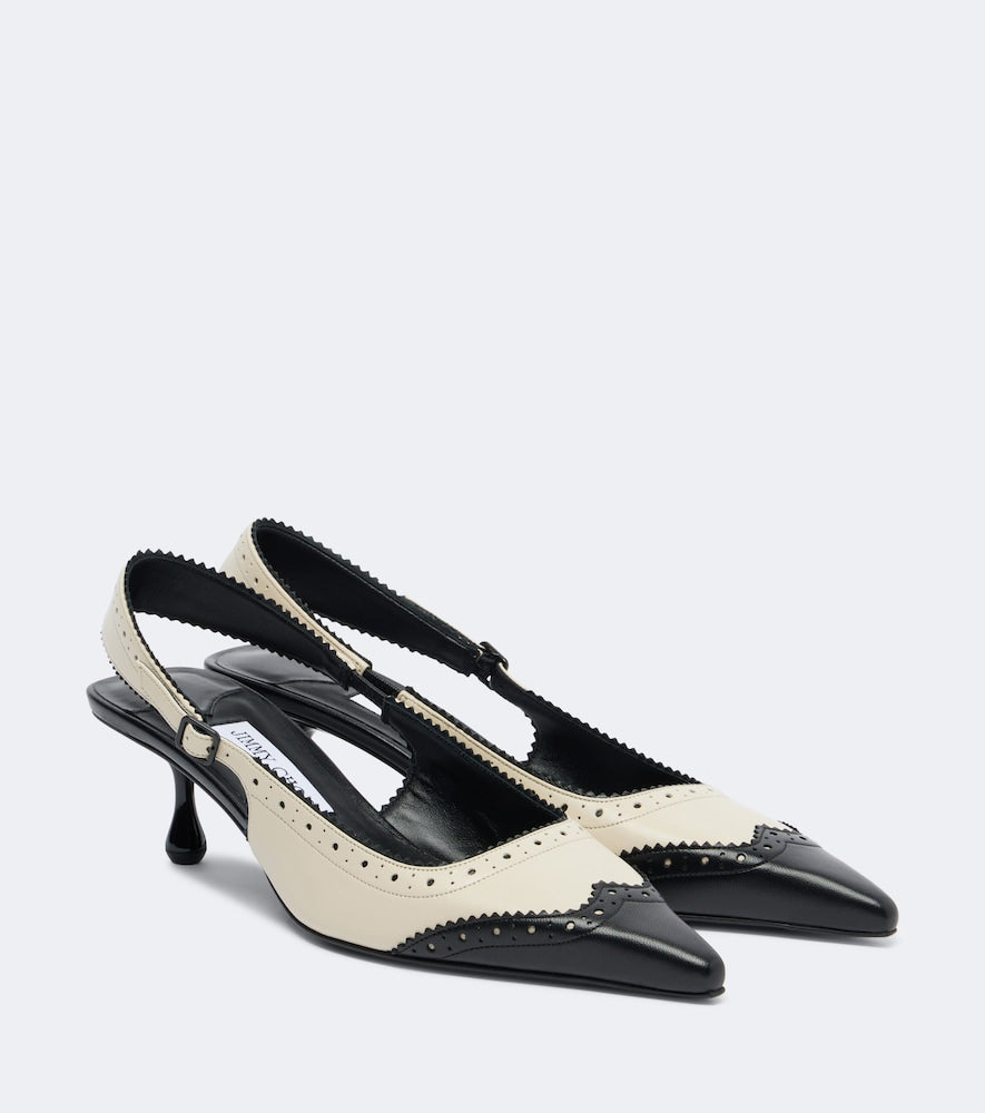 Black Jimmy Choo Amel leather slingback pumps - Mid Heel Pumps