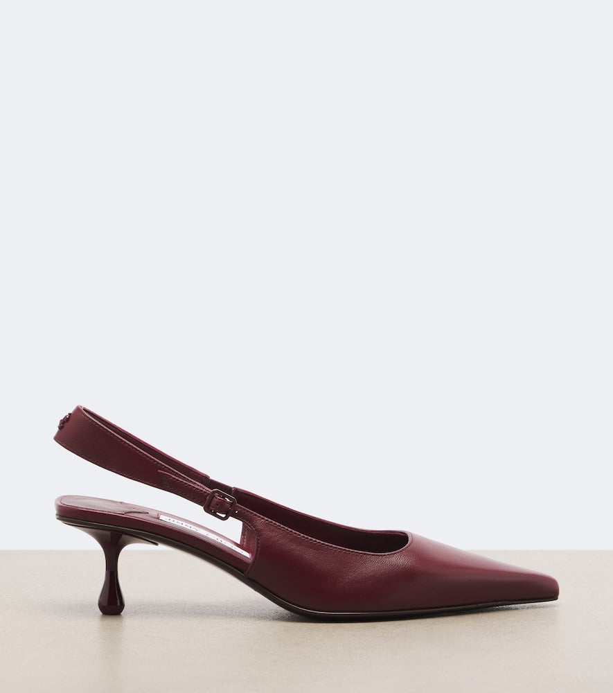 Jimmy Choo Amel leather slingback pumps (Burgundy) - Mid Heel Pumps
