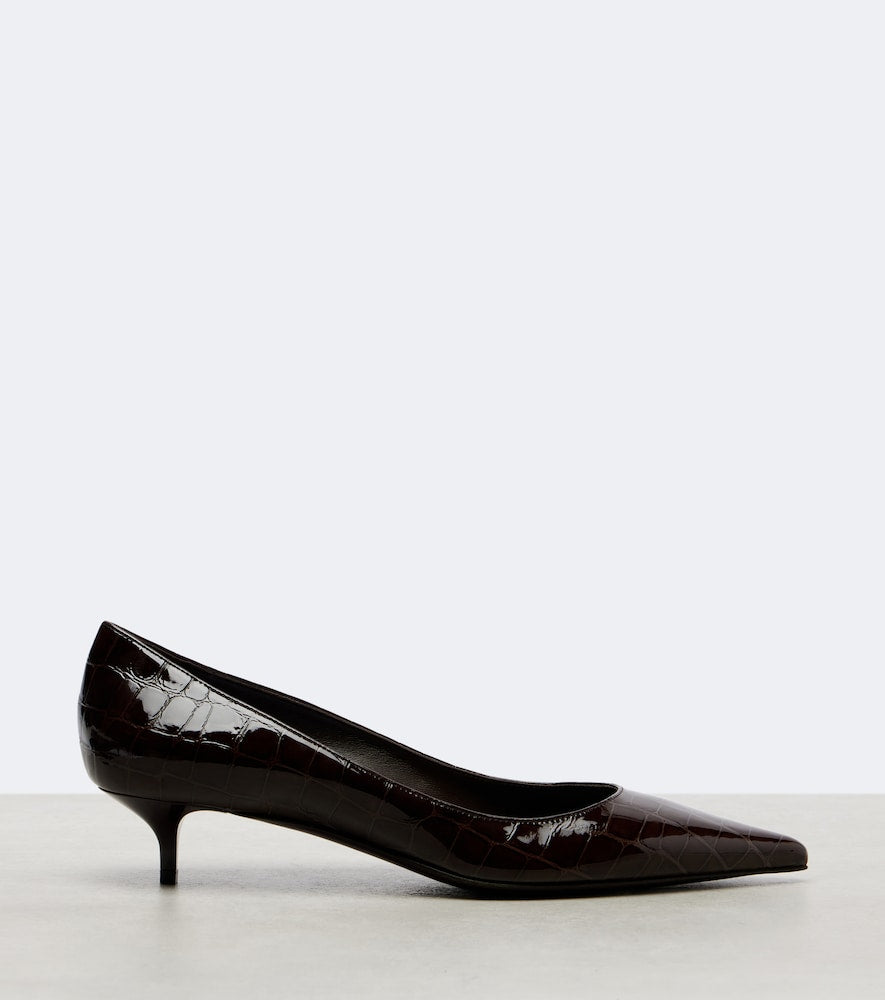 Jimmy Choo Amelia 35 croc-effect leather pumps in Brown - Mid Heel Pumps