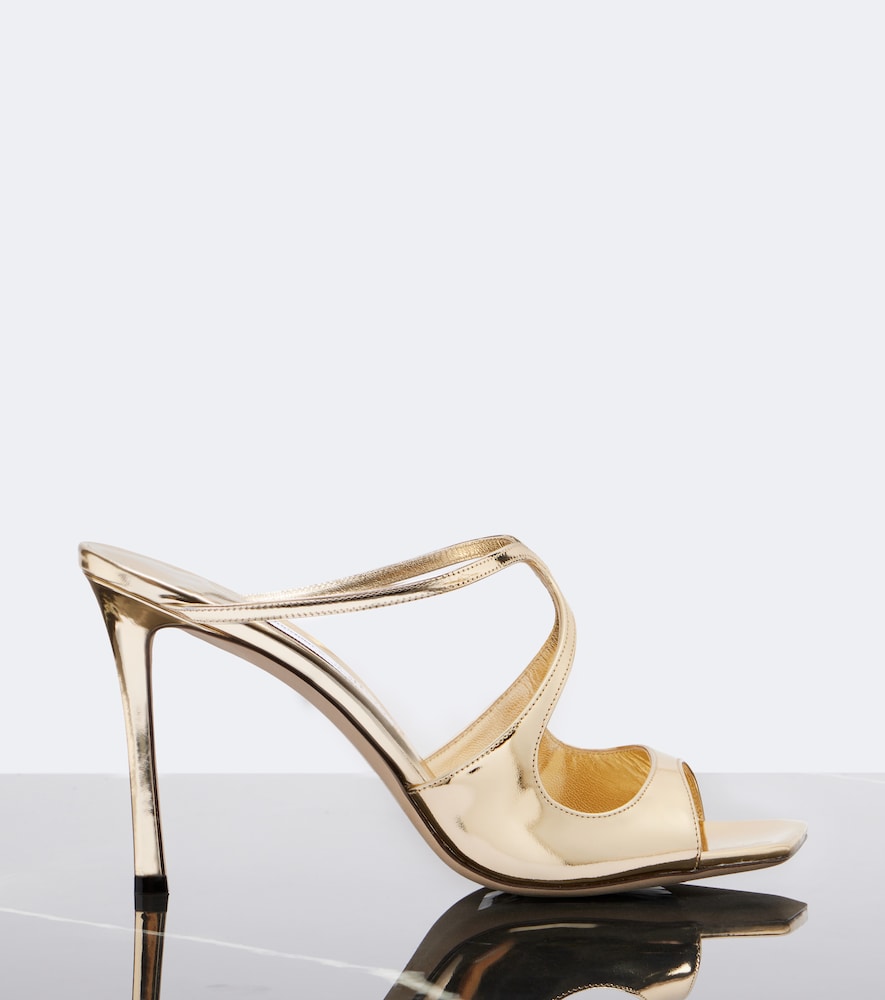 Gold Jimmy Choo Anise metallic leather mules - High Heels