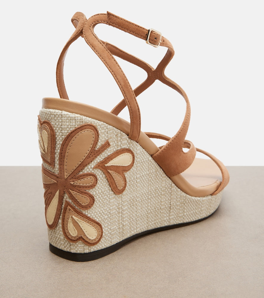 Brown Jimmy Choo Ayla leather espadrille wedges - High-Heel Sandals