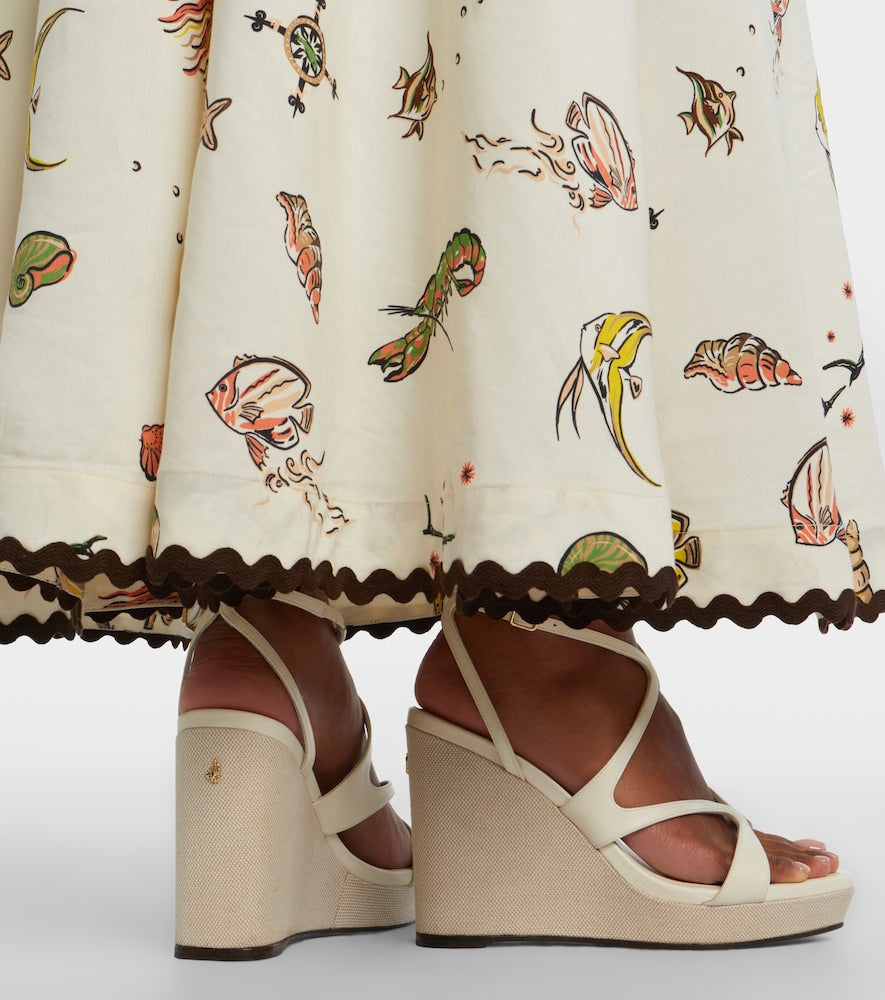 Jimmy Choo Ayla leather wedge sandals in White - Heeled Sandals