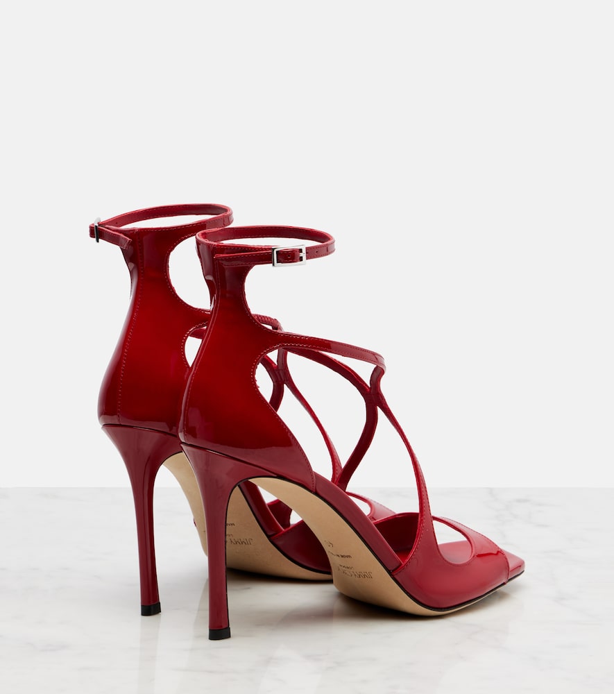 Red Jimmy Choo Azia 95 patent leather sandals - Heeled Sandals