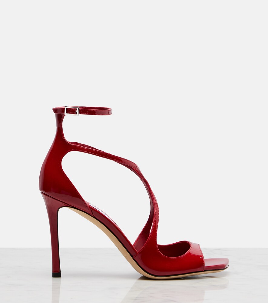 Red Jimmy Choo Azia 95 patent leather sandals - Heeled Sandals