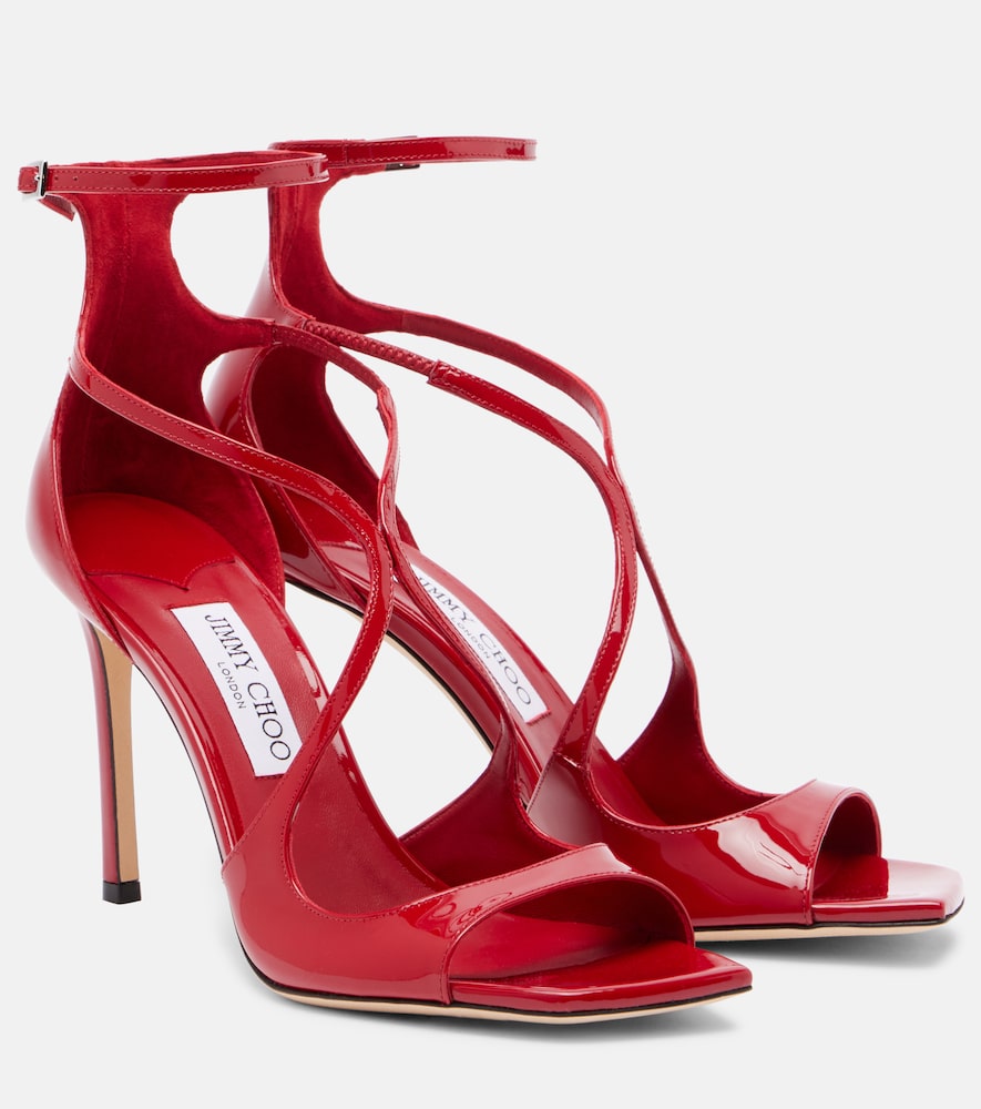 Red Jimmy Choo Azia 95 patent leather sandals - Heeled Sandals