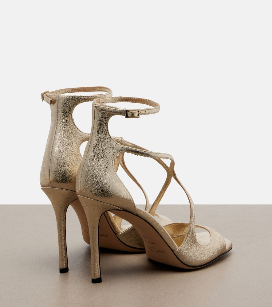 Jimmy Choo Azia metallic sandals in Gold - High-Heel Sandals