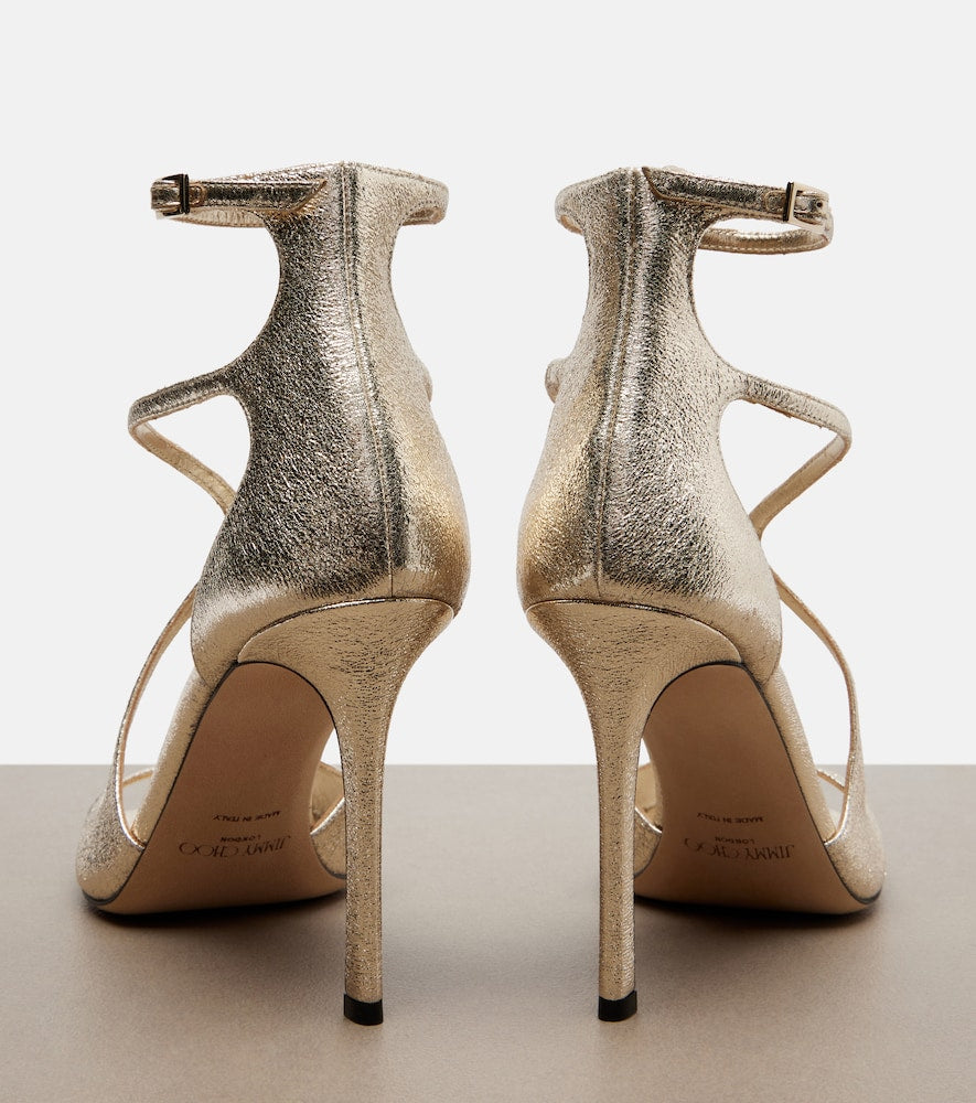 Jimmy Choo Azia metallic sandals in Gold - High-Heel Sandals
